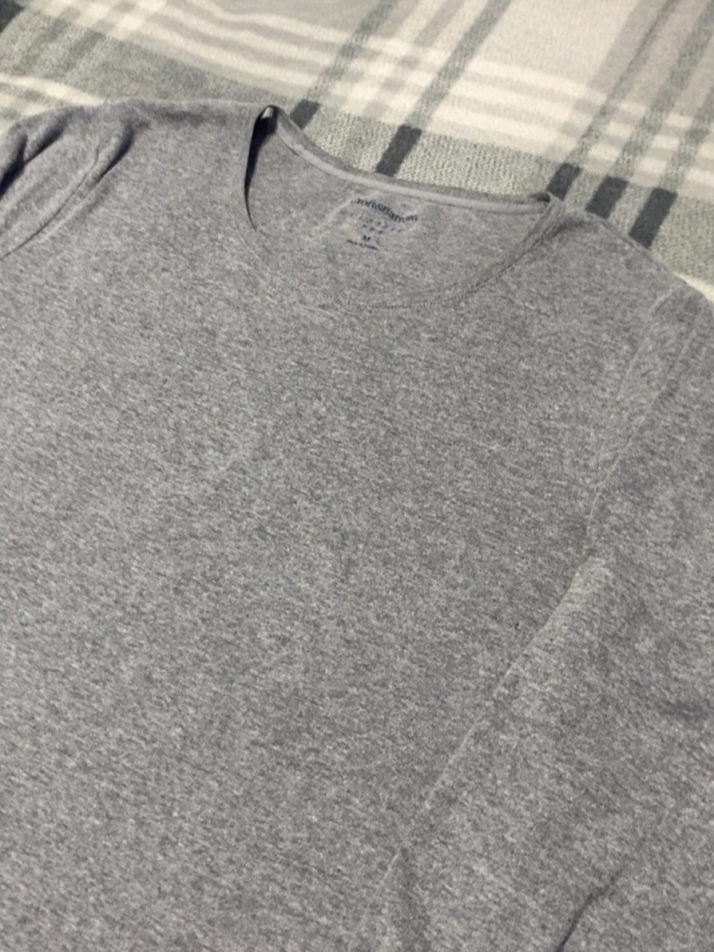 Croft & Barrow Long Sleeve Cotton Tee in Gray Size Medium Like New